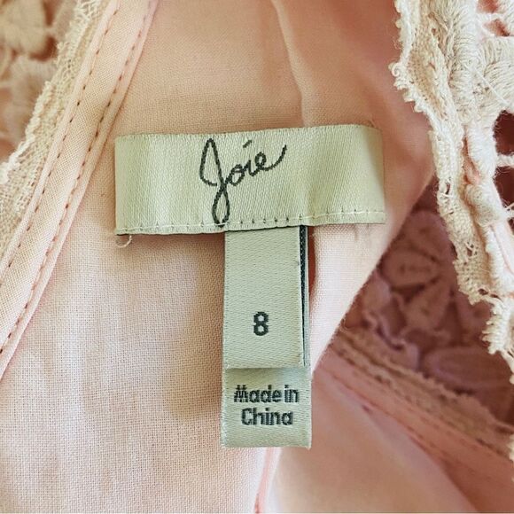 Joie Pale Pink Bridely Lace High Low Sleeveless Cut Out Dress Sz 8 - Picture 12 of 16